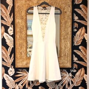 Sexy Aqua Lace Insert Dress